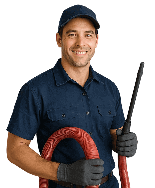 Channelview TX Air Ducts Cleaning technician with HVAC equipment